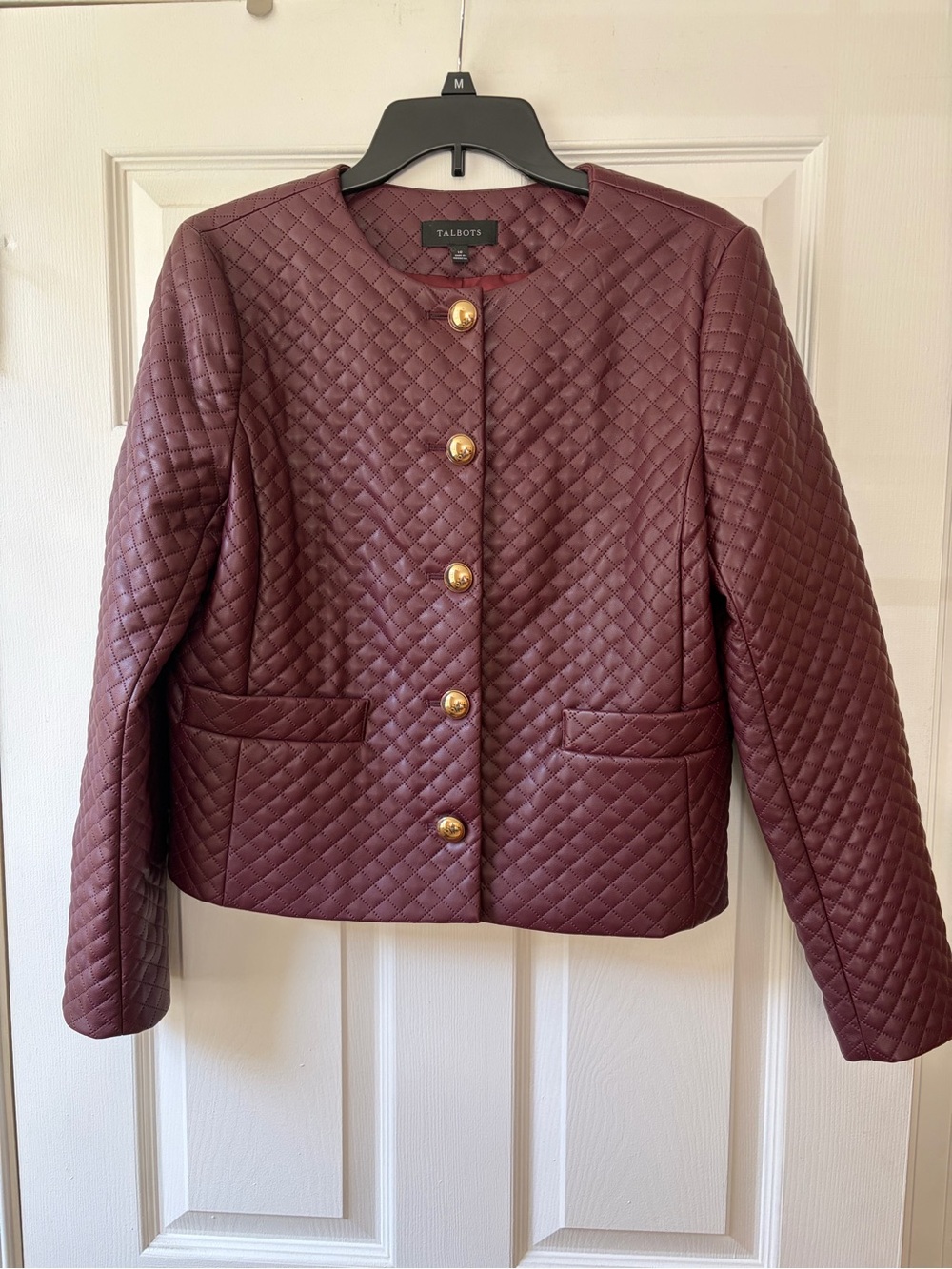 Ladies’ Faux Leather Blazer